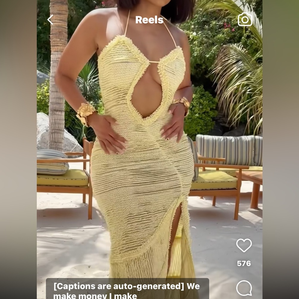 Yellow boho dress